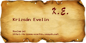 Krizsán Evelin névjegykártya